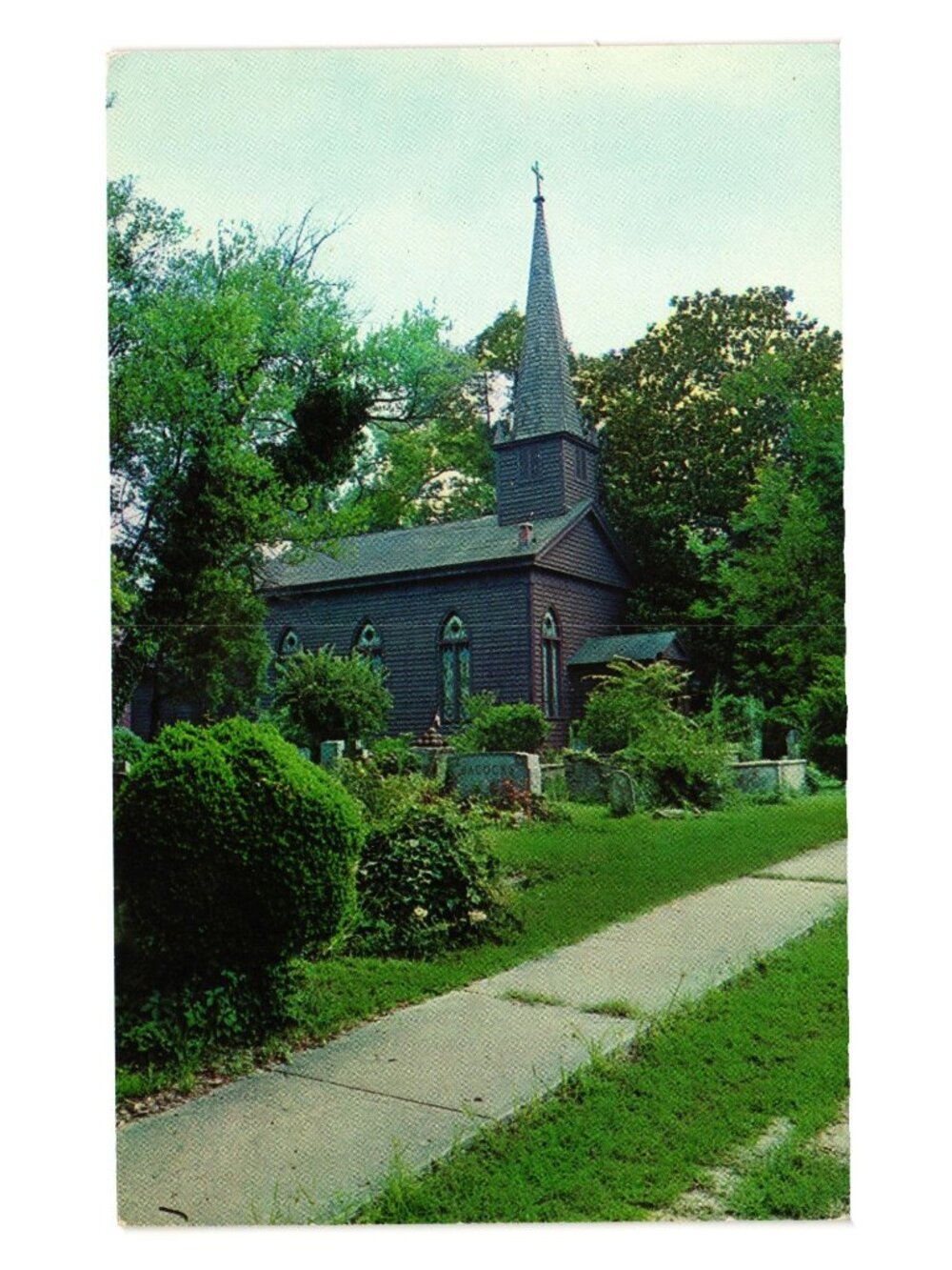 St Thomas Episcopal Church Windsor NC 1839 Historic Postcard Vintage Burial Grou